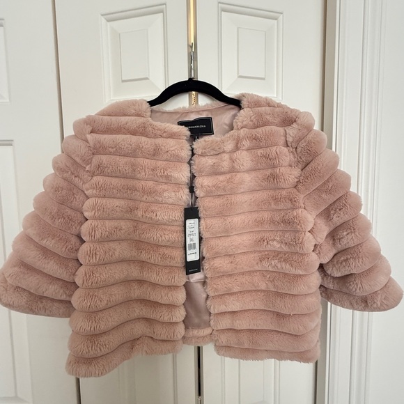 BCBG Elegant Pink Faux Fur Jacket - Picture 4 of 8